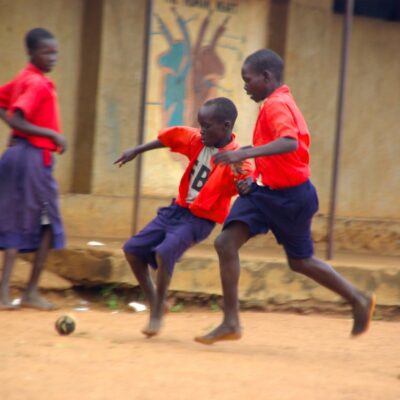 soccer-playing kids africa